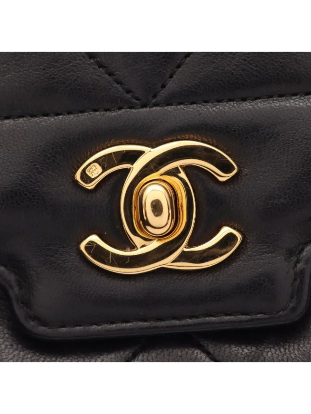 Chanel Shoulder Bag Quilted Single Flap Black Lambskin Chain